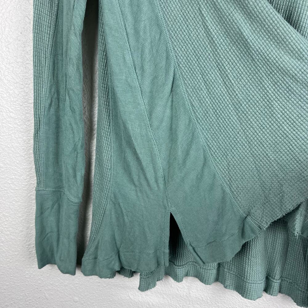 We The Free Malibu Thermal Top Sage Green Waffle Knit Small - Picture 6 of 8
